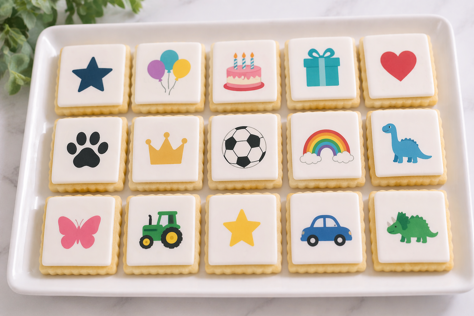Pre-cut Edible Logo Squares (50mm)  – 15 per sheet