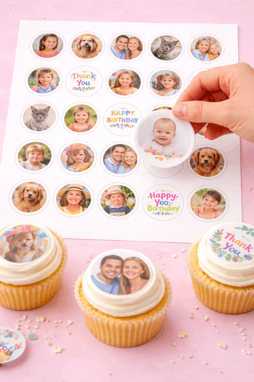 Pre-cut Edible Logo Circles (38mm) – 30 per sheet