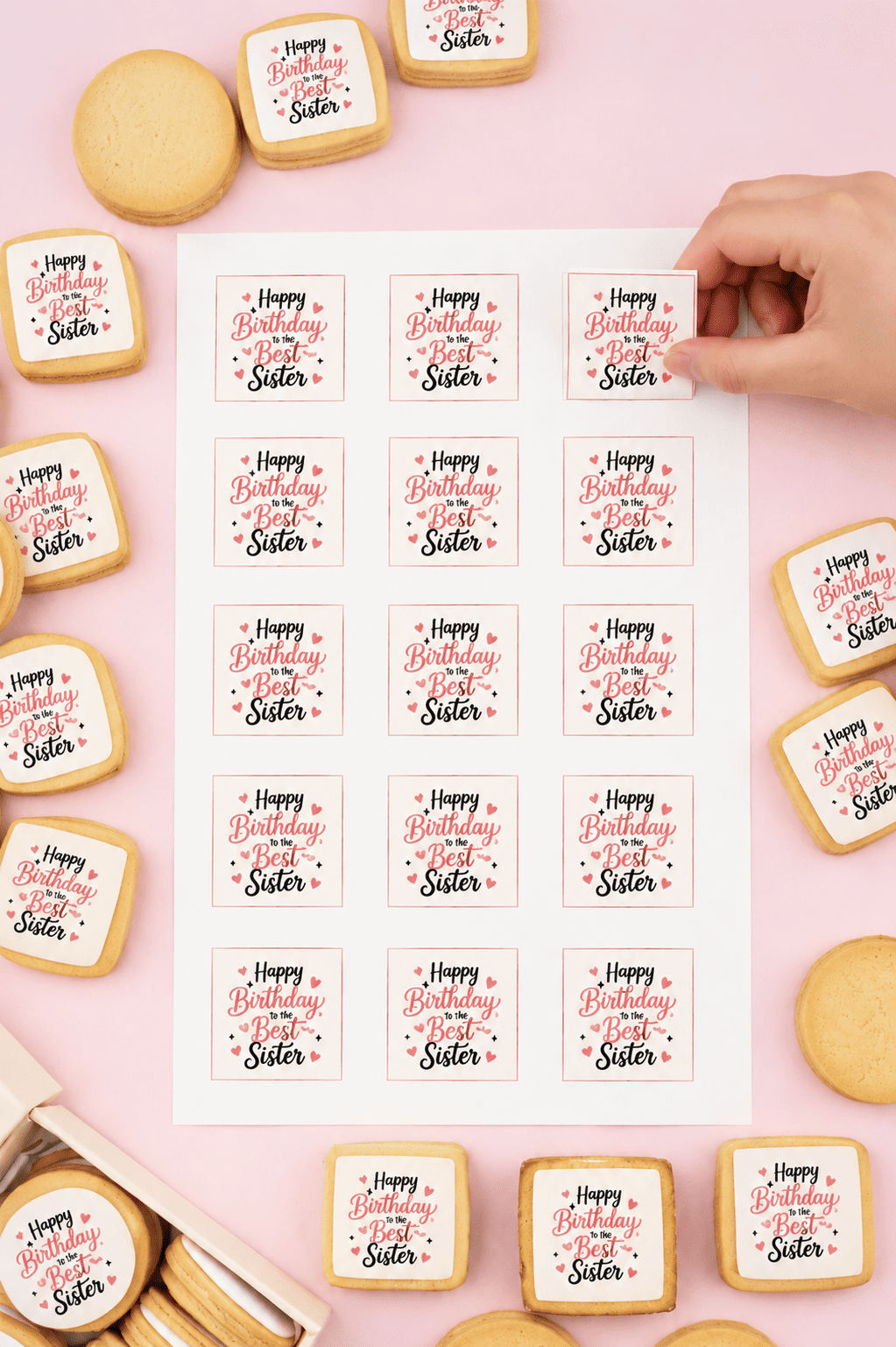 Pre-cut Edible Logo Squares (50mm)  – 15 per sheet