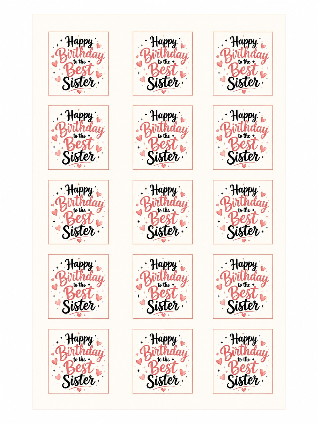 Pre-cut Edible Logo Squares (50mm)  – 15 per sheet