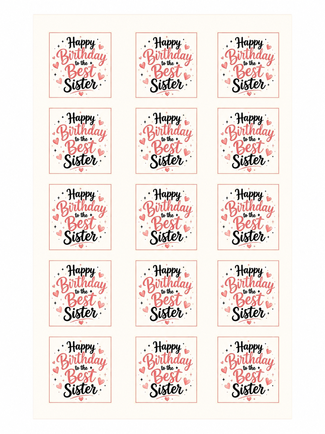 Pre-cut Edible Logo Squares (50mm)  – 15 per sheet